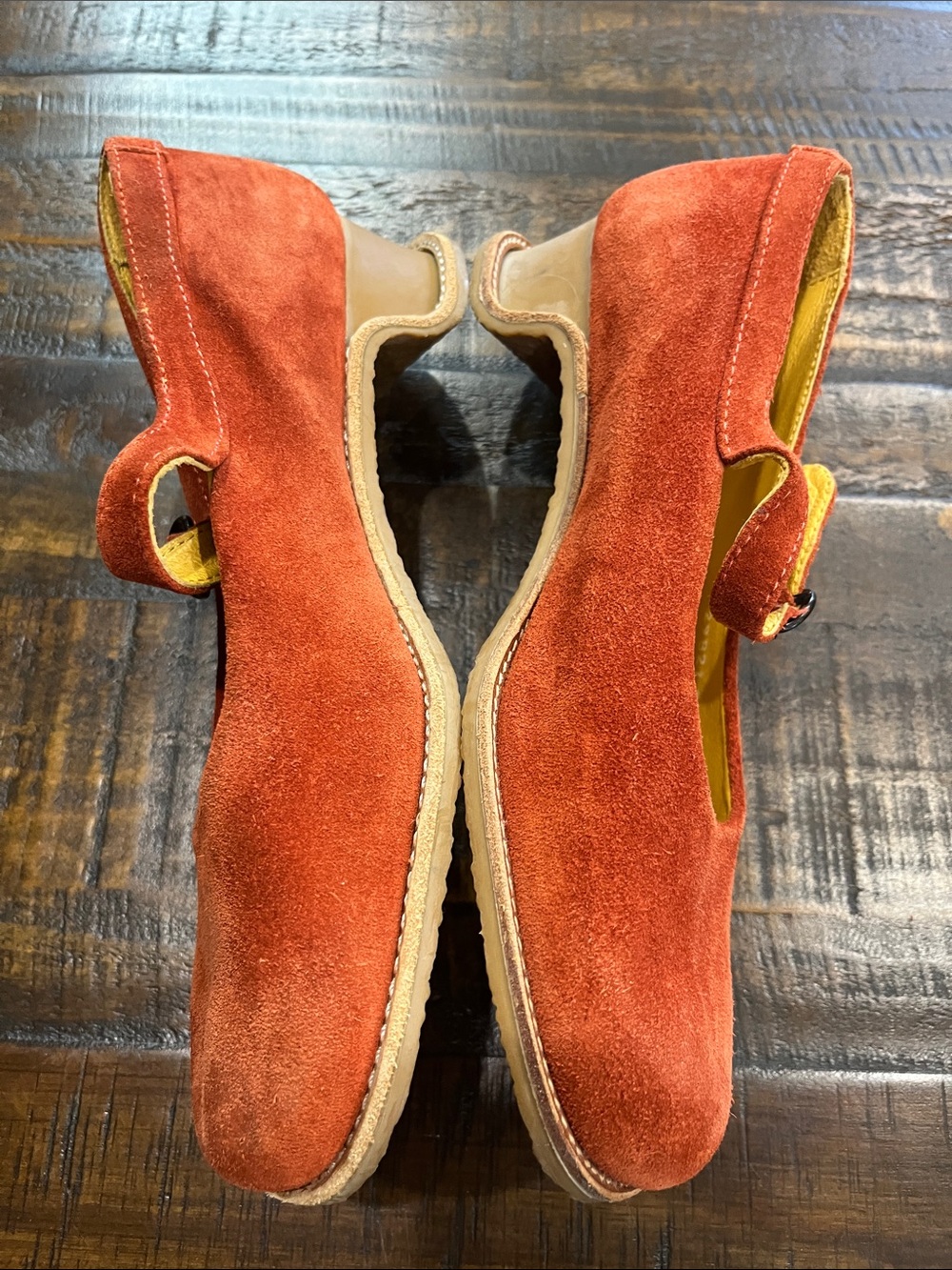 Camper Women's Rust Suede Heeled Mary Jane EURO 37 - Picture 3 of 6